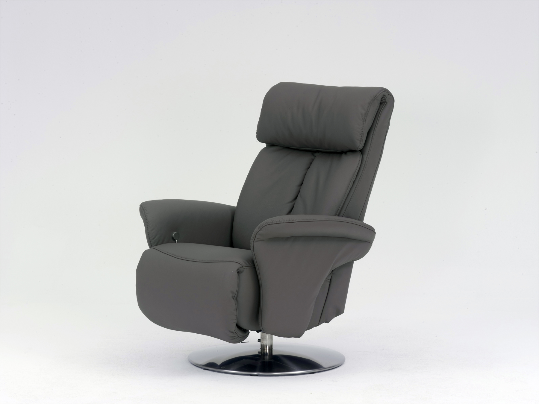 HIMOLLA SINARTRA GREY LEATHER CHAIR SIDE VIEW