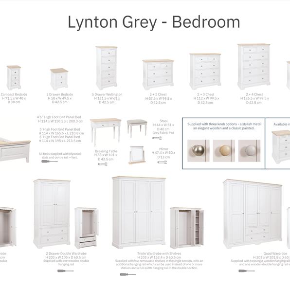 LYNTON PAINTED GREY BEDROOM RANGE