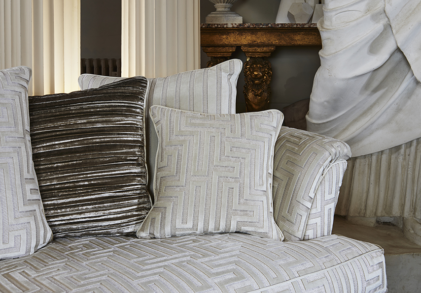 DAVID GASCOIGNE SAVANNAH LIGHT GREY CUSHION DETAIL