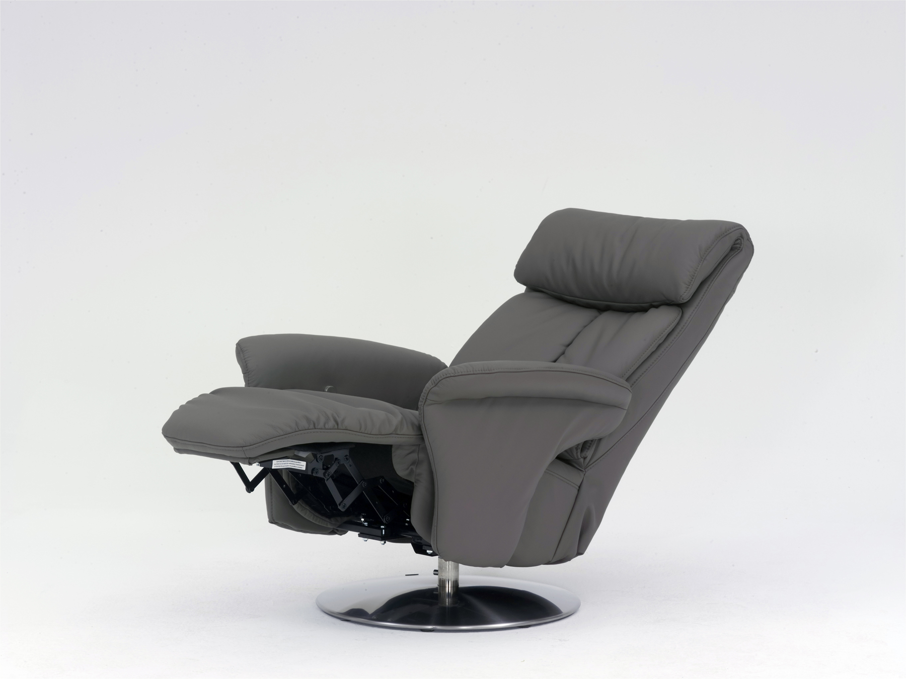 HIMOLLA SINARTRA GREY LEATHER CHAIR RECLINED