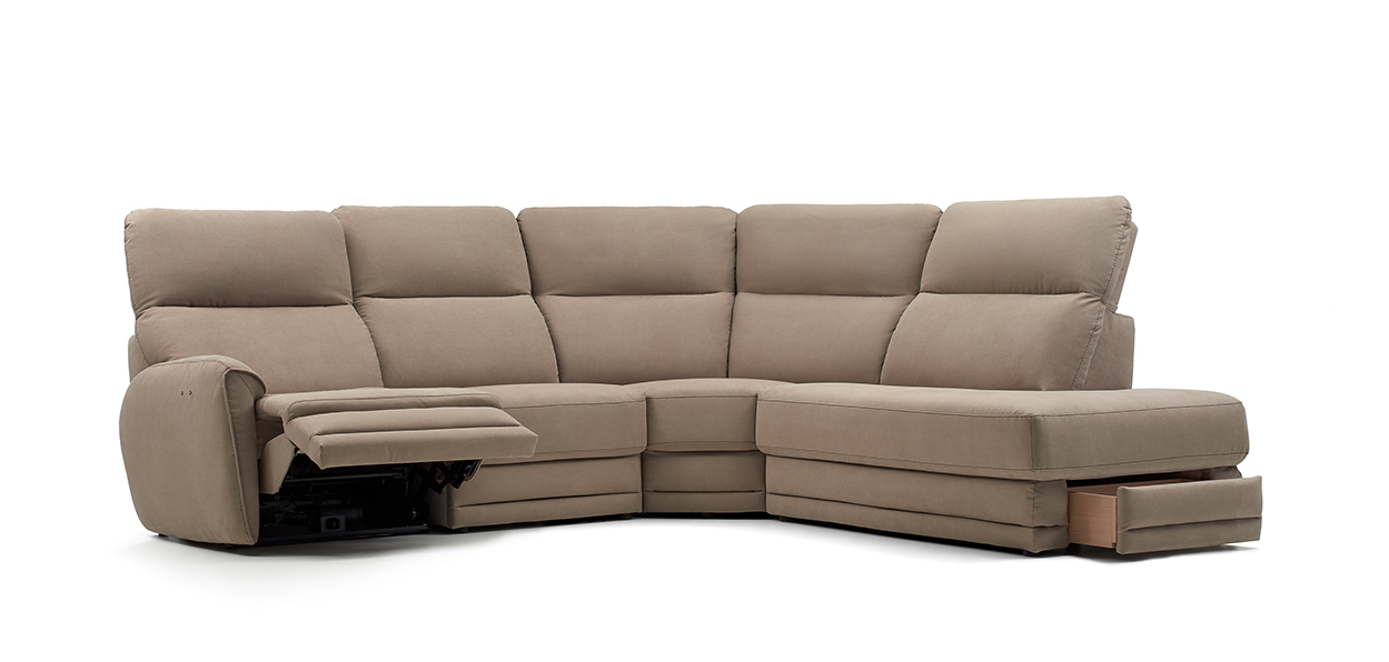 ROM BELLEVUE CORNER SOFA RECLINED