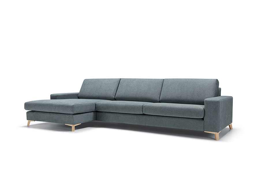 SITS QUATTRO SOFA WITH CHAISE END STEEL GREY