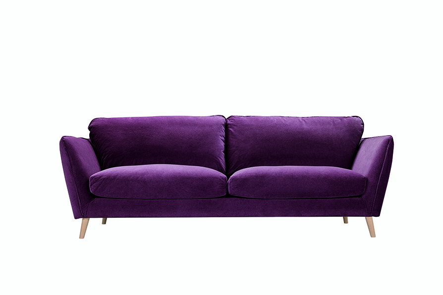 SITS STELLA 3 SEATER SOFA BORDO VELVET