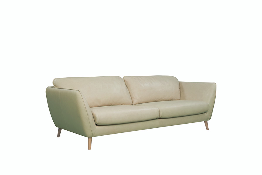 SITS STELLA SOFA SAND LEATHER FRONT VIEW