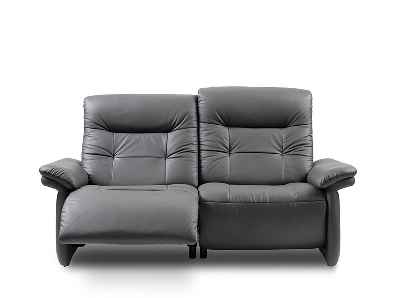 STRESSLESS MARY SOFA IN ROCK LEATHER PART RECLINED