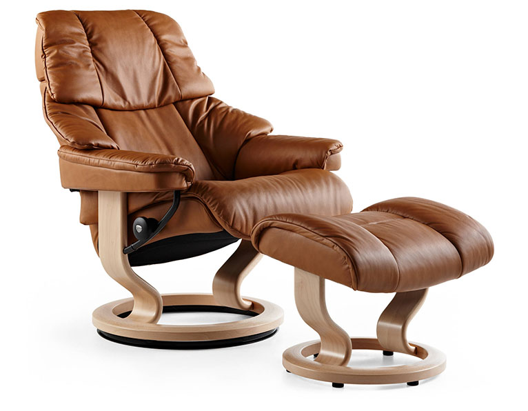 STRESSLESS RENO CHAIR BROWN LEATHER