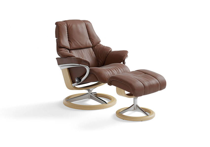 STRESSLESS RENO CHAIR COPPER LEATHER _ SIGNATURE BASE