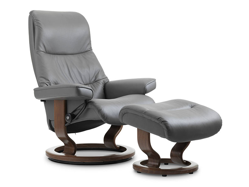STRESSLESS VIEW CHAIR IN GREY LEATHER