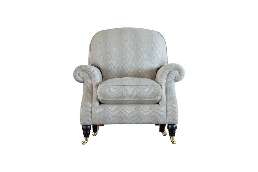 WESTBURY FABRIC CHAIR WITH FEET AND CASTORS