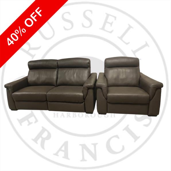 ADRIANO LEATHER POWER SOFA AND POWER CHAIR COMBO £2999