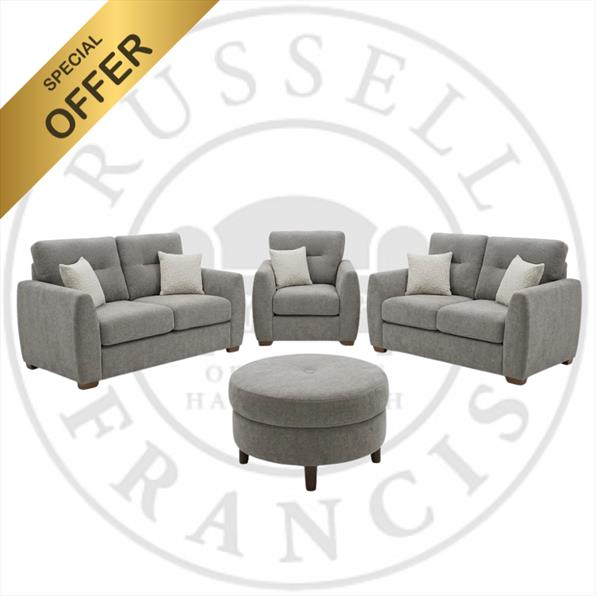 OTHELLO - 2x SOFAS, CHAIR, FOOTSTOOL - EX SHOWROOM PRICE £2299