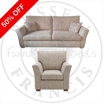ROSSINI LARGE SOFA AND CHAIR - EX DISPLAY £1995