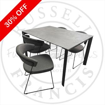 EVO EXTENDING TABLE + 4 NEW YORK CHAIRS - EX DISPLAY SET - £1699